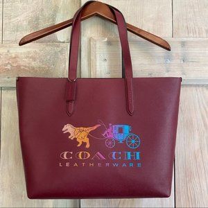 Coach Central Leather Tote & Coin Purse Rexy Red